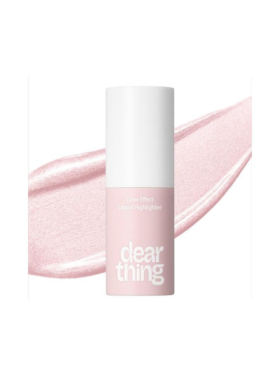 Milk Touch Dear Thing Glow Effect Liquid Highlighter #02 Pink Beam 4g — texture on white